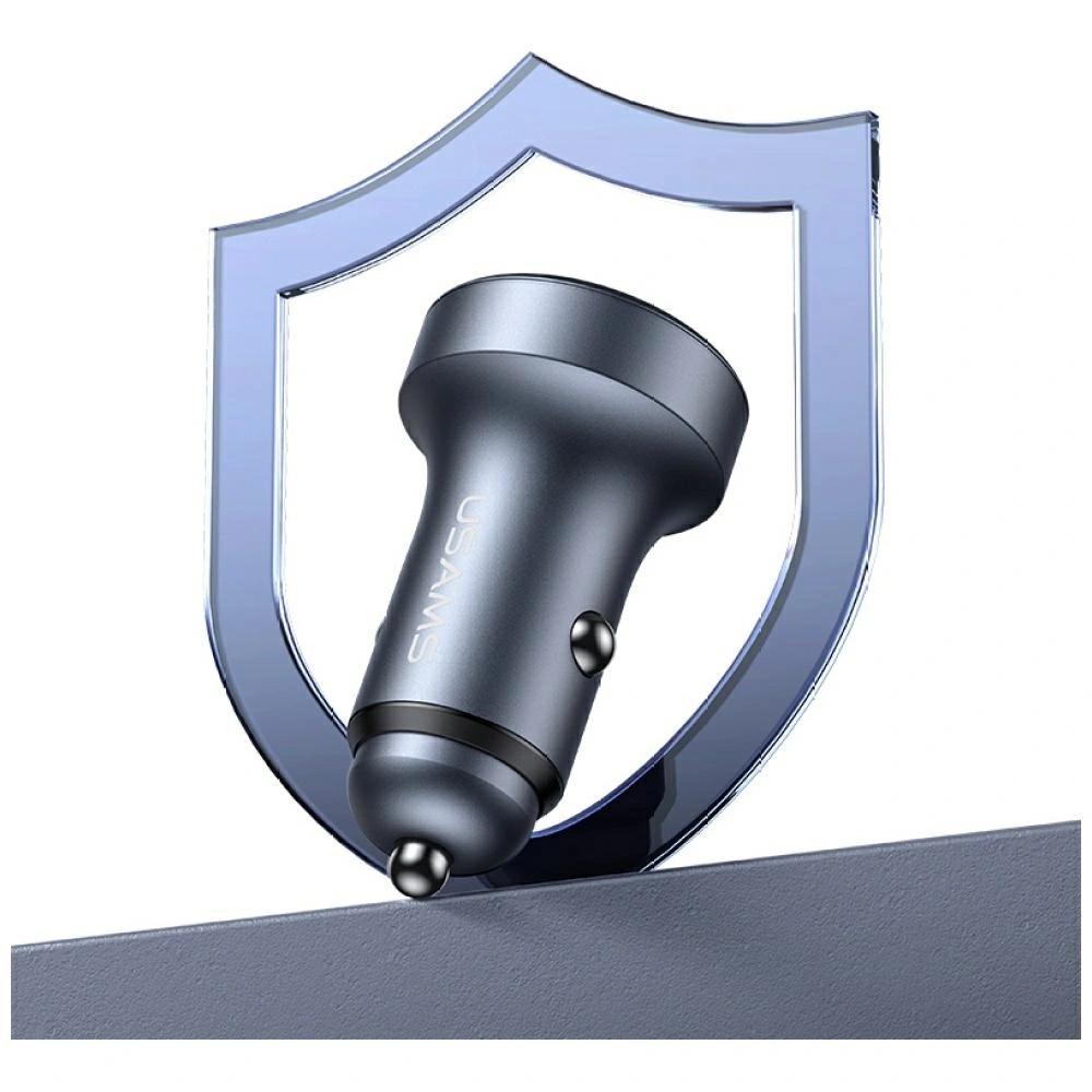 Ładowarka samochodowa USAMS CC327 Aluminium 45W USB-A USB-C tarnish