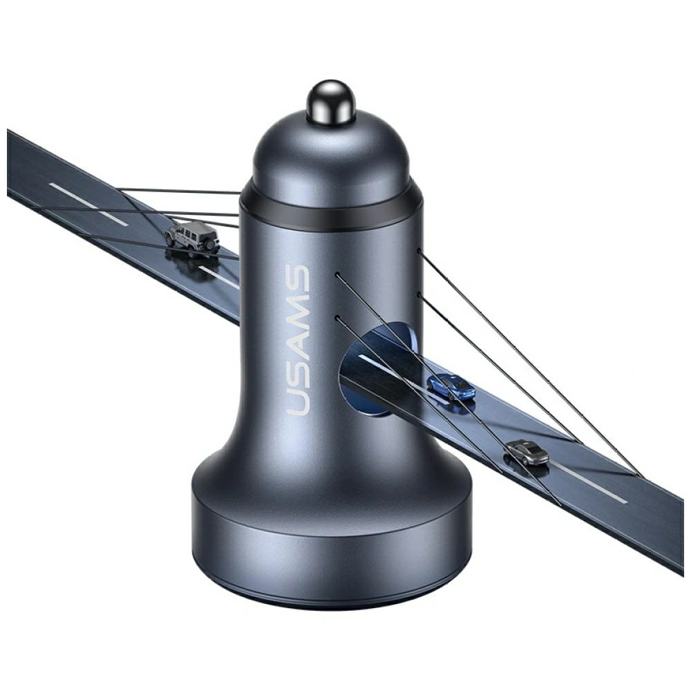 Ładowarka samochodowa USAMS CC327 Aluminium 45W USB-A USB-C tarnish