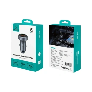 Ładowarka samochodowa USAMS CC327 Aluminium 45W USB-A USB-C tarnish