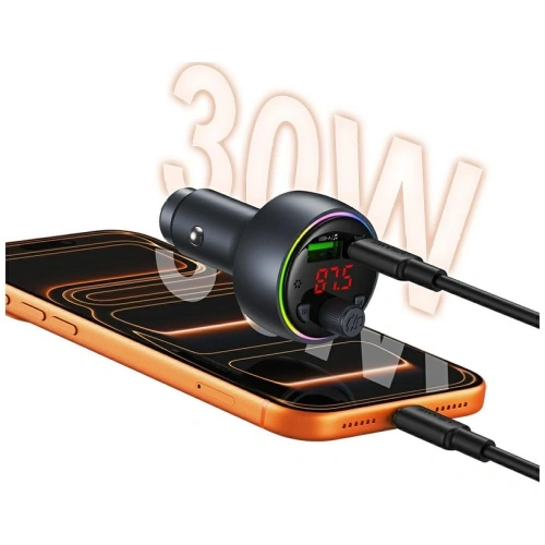 Ładowarka samochodowa USAMS CC328 30W USB-A USB-C Bluetooth FM tarnish