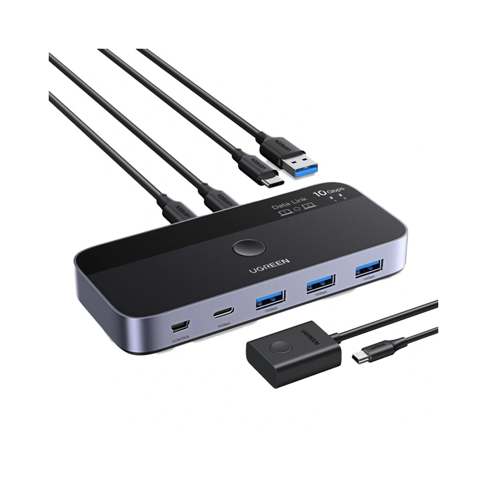 Przełącznik switch UGREEN CM691 USB-C 2x4 out (szary)