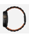 Pasek NOMAD Stratos band tytanowa bransoleta do Apple Watch 49mm z FKM (black titanium, ultra orange FKM)