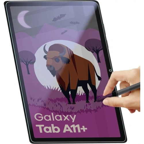 Prywatyzujące szkło hybrydowe Bizon Glass Tab Mule Shadow do Samsung Galaxy Tab A11+ Plus matowe