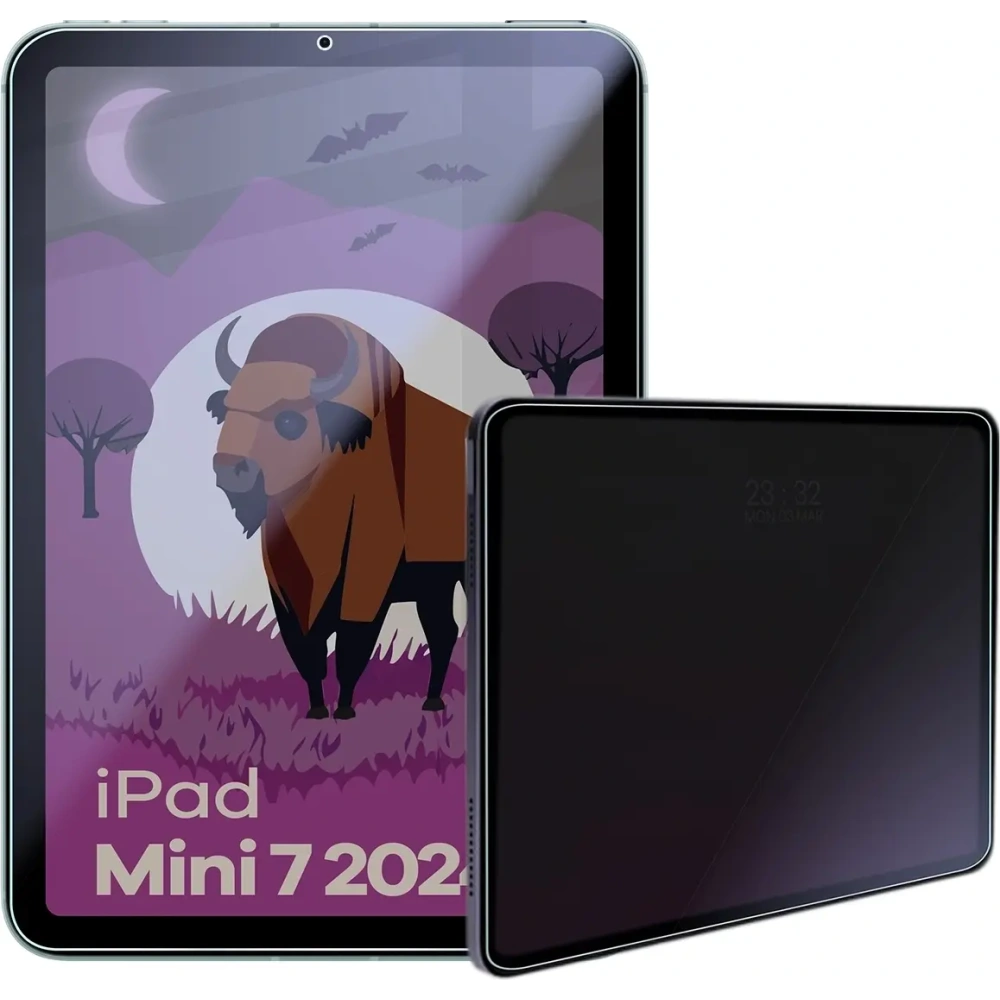 Prywatyzujące szkło hybrydowe Bizon Glass Tab Mule Shadow do Apple iPad Mini 7 2024 matowe
