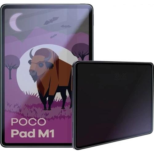 Prywatyzujące szkło hybrydowe Bizon Glass Tab Mule Shadow do Xiaomi Poco Pad M1 matowe