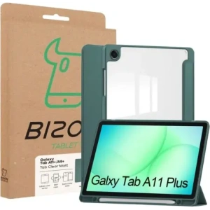 Etui z klapką Bizon Case Tab Clear Matt do Samsung Galaxy Tab A11+ Plus / A9+ Plus ciemnozielone