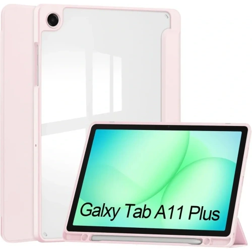 Etui z klapką Bizon Case Tab Clear Matt do Samsung Galaxy Tab A11+ Plus / A9+ Plus różowe