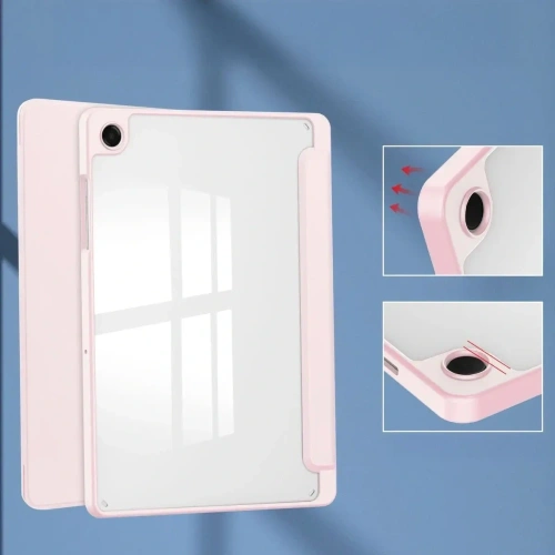 Etui z klapką Bizon Case Tab Clear Matt do Samsung Galaxy Tab A11+ Plus / A9+ Plus różowe