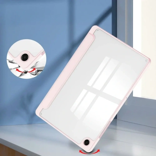 Etui z klapką Bizon Case Tab Clear Matt do Samsung Galaxy Tab A11+ Plus / A9+ Plus różowe