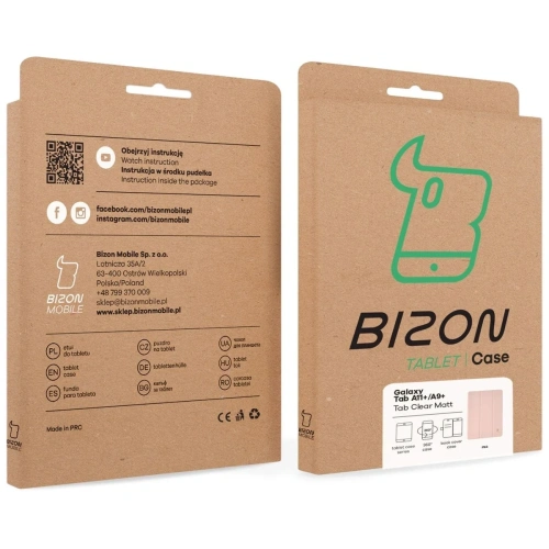 Etui z klapką Bizon Case Tab Clear Matt do Samsung Galaxy Tab A11+ Plus / A9+ Plus różowe