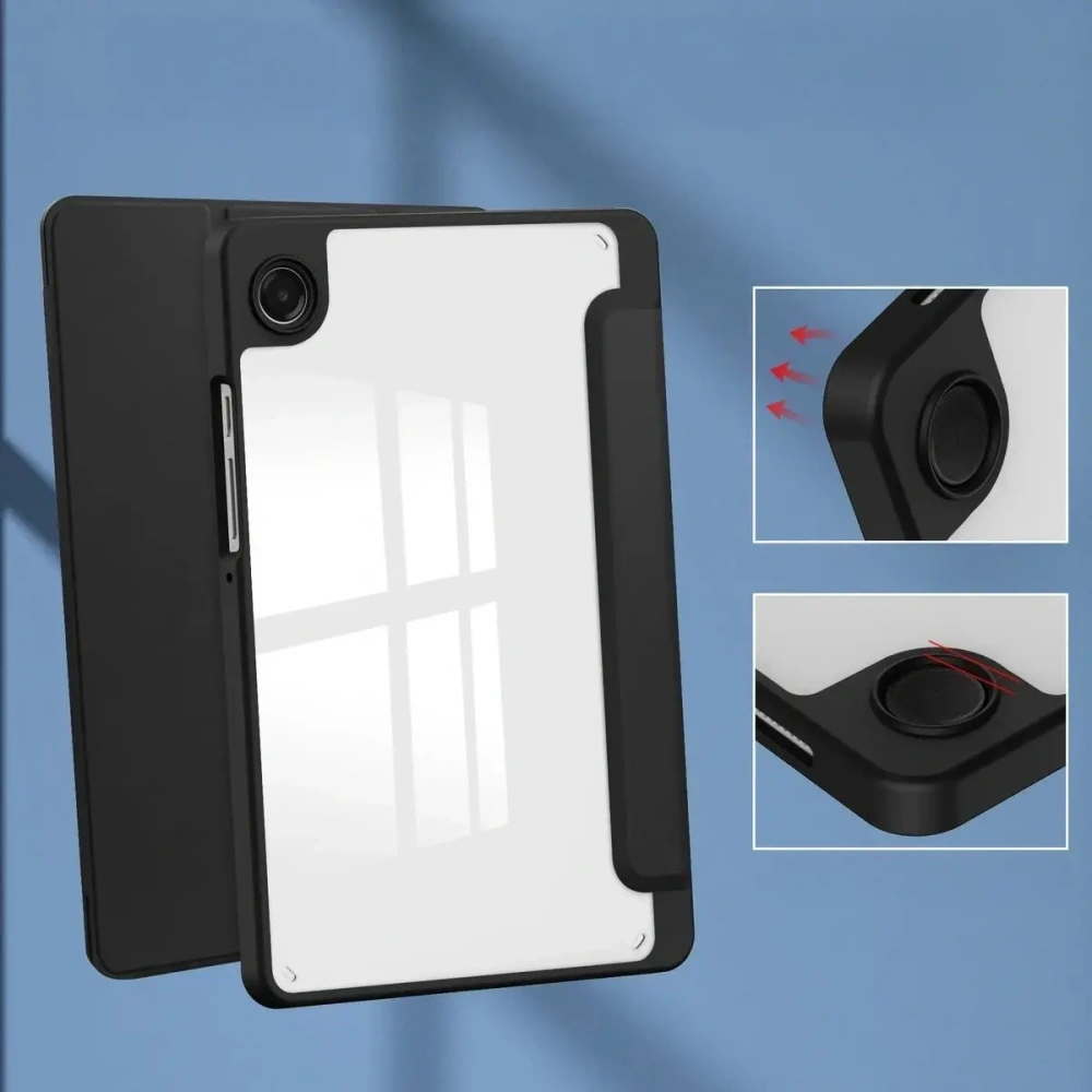 Etui z klapką Bizon Case Tab Clear Matt do Samsung Galaxy Tab A11 / A9 czarne