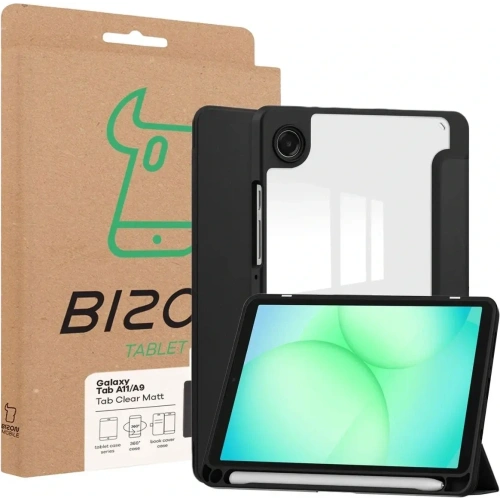 Etui z klapką Bizon Case Tab Clear Matt do Samsung Galaxy Tab A11 / A9 czarne