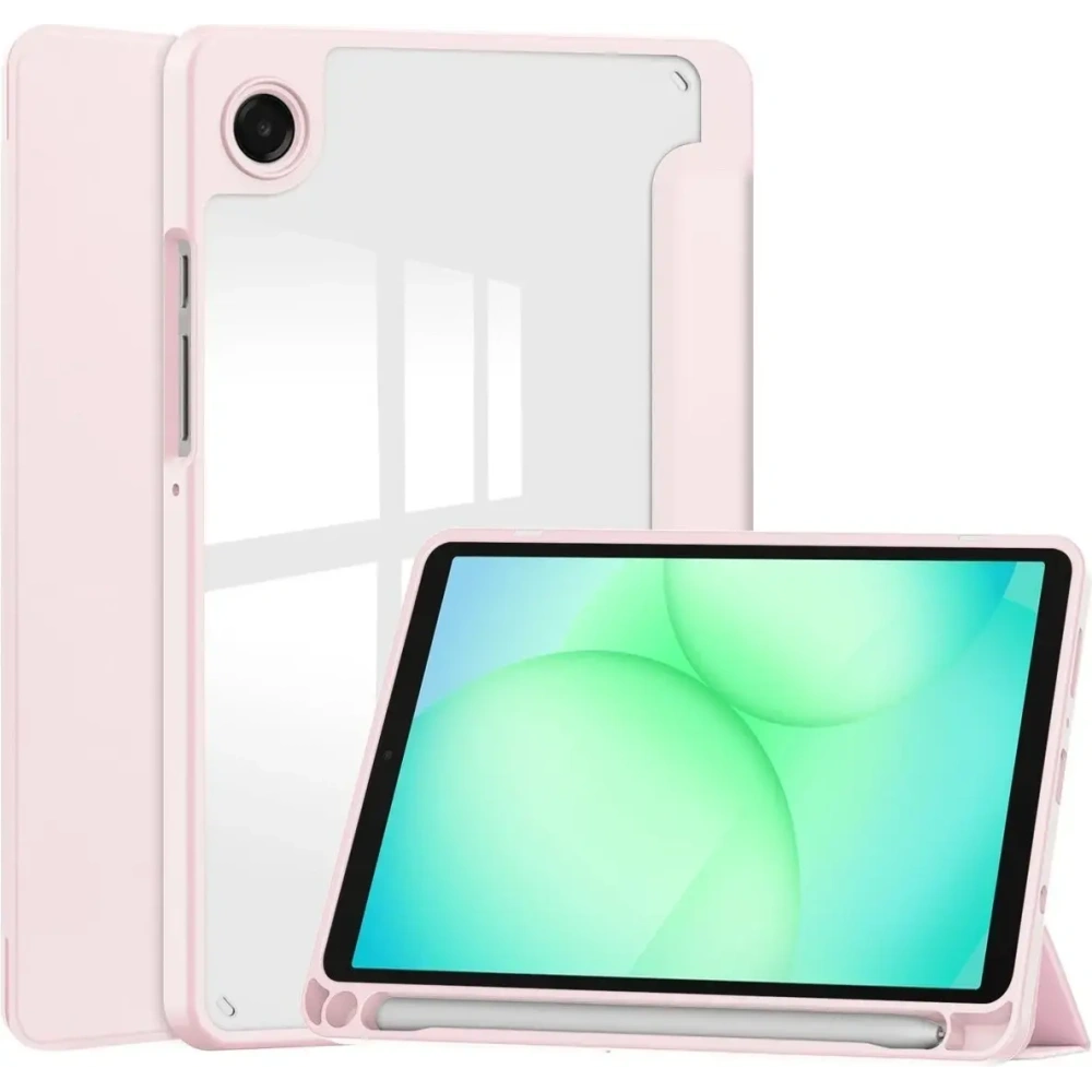 Etui z klapką Bizon Case Tab Clear Matt do Samsung Galaxy Tab A11 / A9 różowe