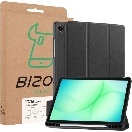 Etui z klapką Bizon Case Tab Lizard do Samsung Galaxy Tab A11+ Plus / A9+ Plus czarne
