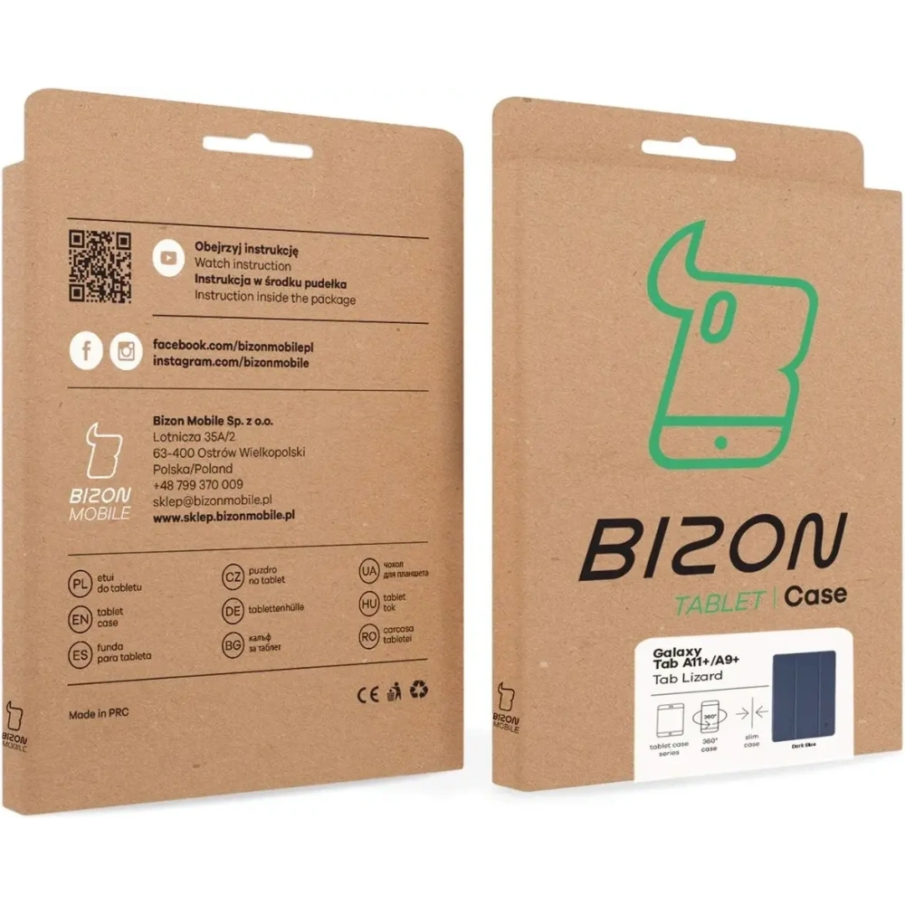 Etui z klapką Bizon Case Tab Lizard do Samsung Galaxy Tab A11+ Plus / A9+ Plus granatowe