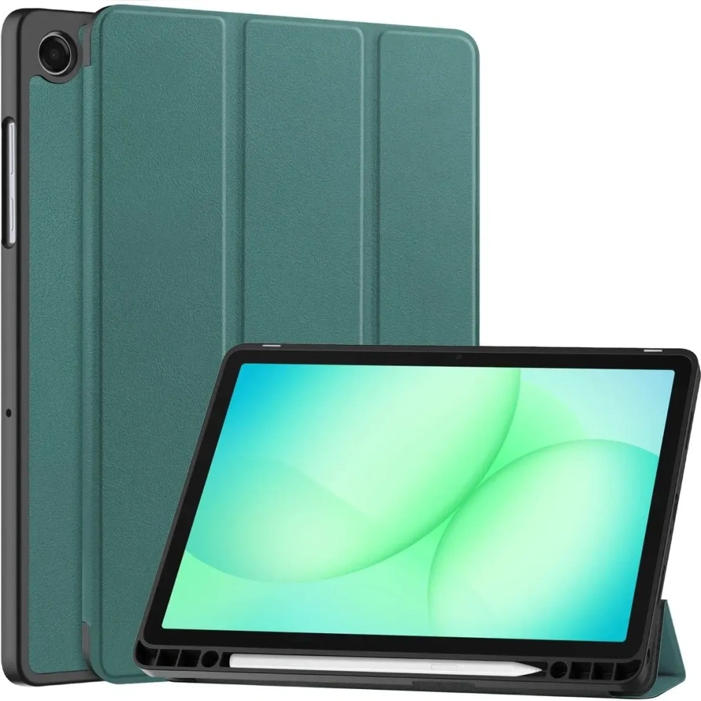 Etui z klapką Bizon Case Tab Lizard do Samsung Galaxy Tab A11+ Plus / A9+ Plus ciemnozielone