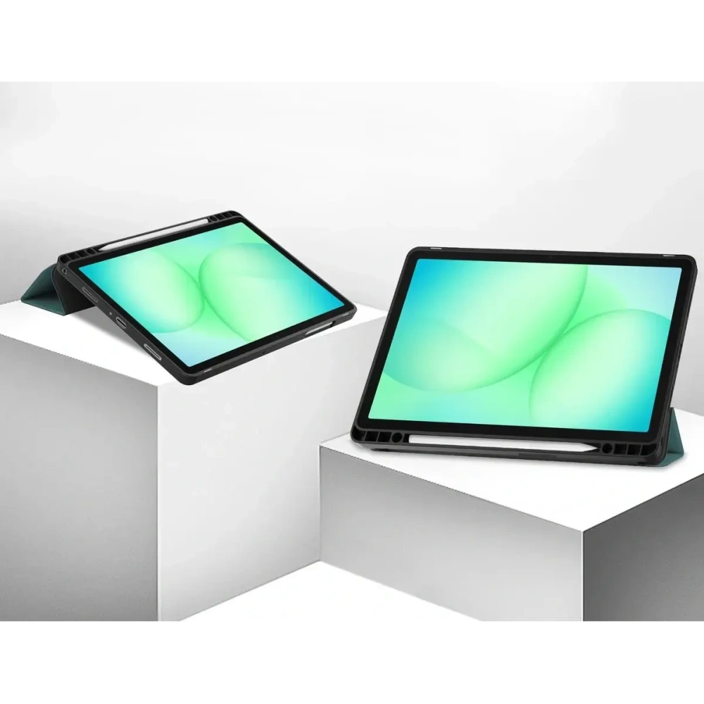 Etui z klapką Bizon Case Tab Lizard do Samsung Galaxy Tab A11+ Plus / A9+ Plus ciemnozielone