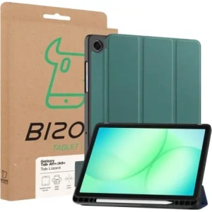 Etui z klapką Bizon Case Tab Lizard do Samsung Galaxy Tab A11+ Plus / A9+ Plus ciemnozielone