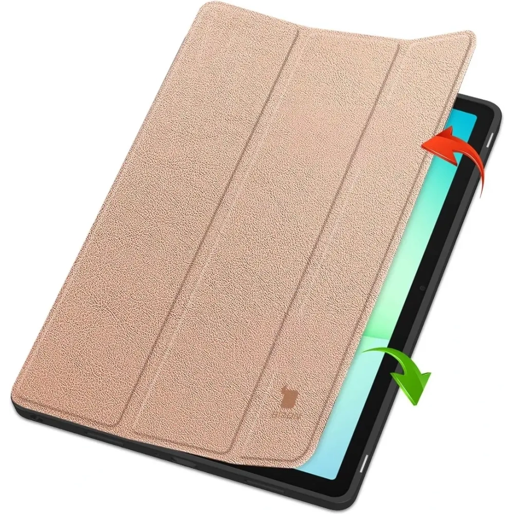 Etui z klapką Bizon Case Tab Lizard do Samsung Galaxy Tab A11+ Plus / A9+ Plus różowozłote
