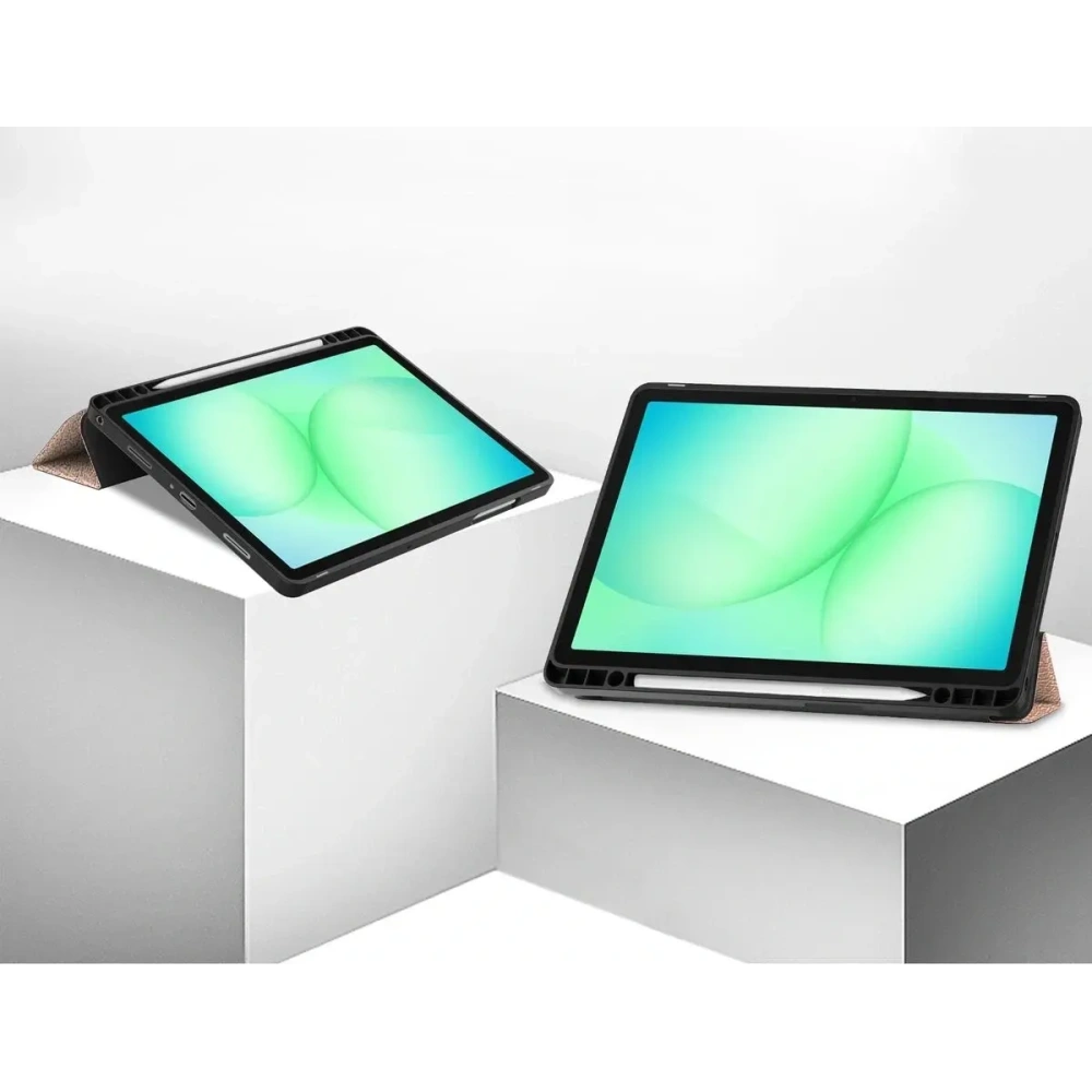 Etui z klapką Bizon Case Tab Lizard do Samsung Galaxy Tab A11+ Plus / A9+ Plus różowozłote