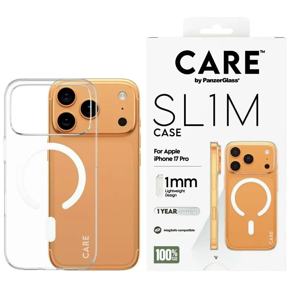 Etui CARE by PanzerGlass SL1M MagSafe do Apple iPhone 17 Pro przezroczysty