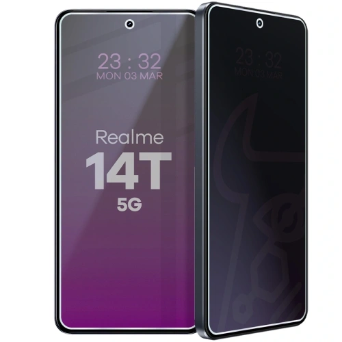 Prywatyzujące szkło hybrydowe Bizon Glass Mule Shadow do Realme 14T 5G matowe