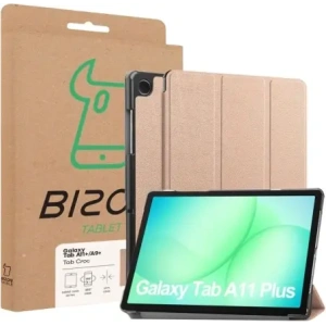 Etui z klapką Bizon Case Tab Croc do Samsung Galaxy Tab A11+ Plus / A9+ Plus różowozłote