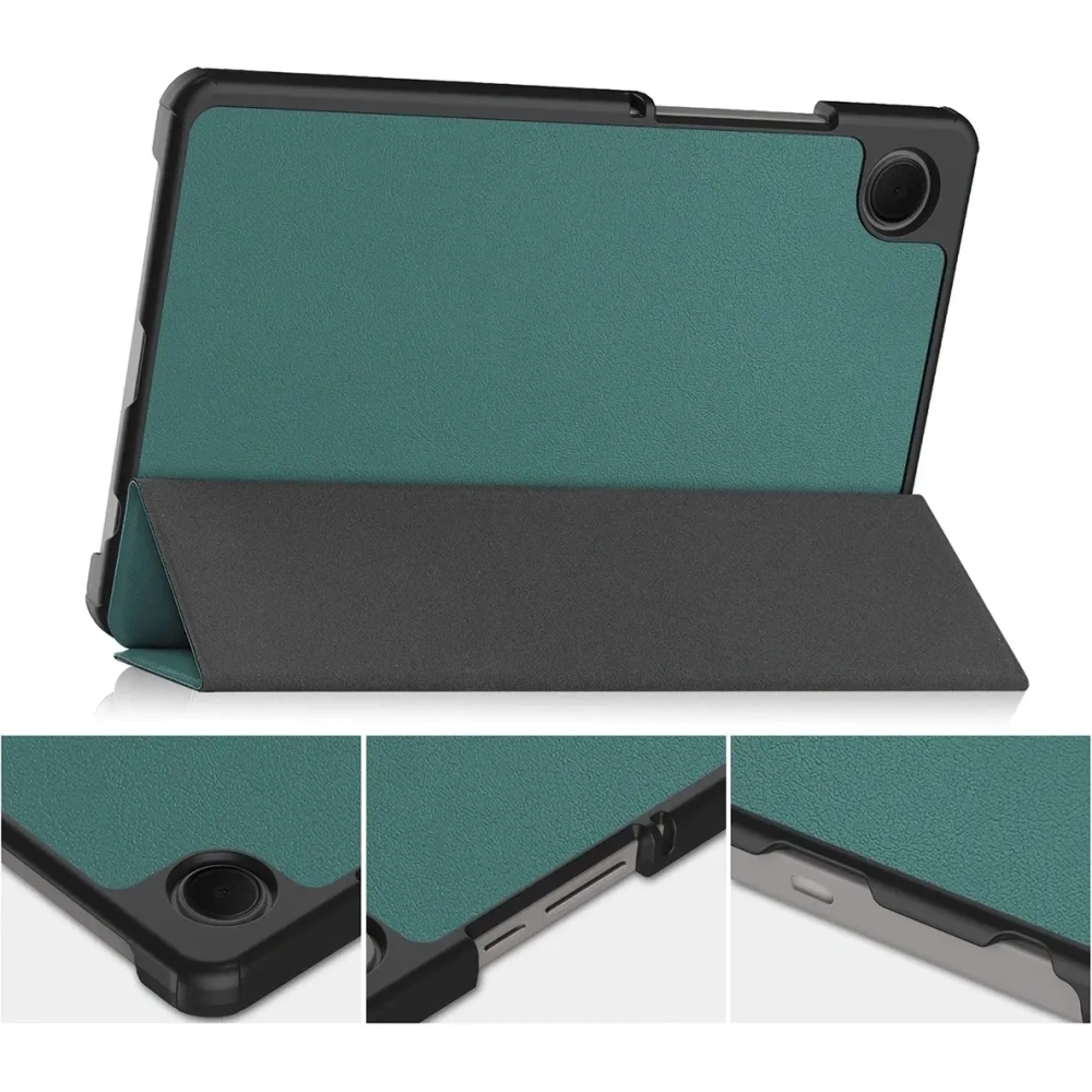 Etui z klapką Bizon Case Tab Croc do Samsung Galaxy Tab A11 / A9 ciemnozielone