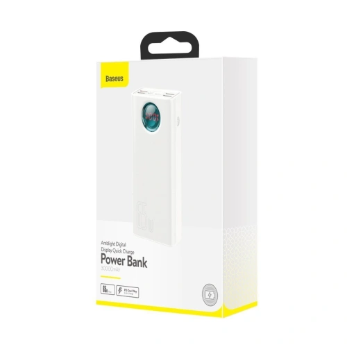 Kup Baseus Powerbank Amblight, 30000mAh, QC 3.0, PD, 3A, 65W (weiß) - BSU1646WHT - {ean13} - Sklep Home Screen