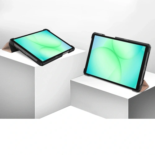 Etui z klapką Bizon Case Tab Croc do Samsung Galaxy Tab A11 / A9 różowozłote