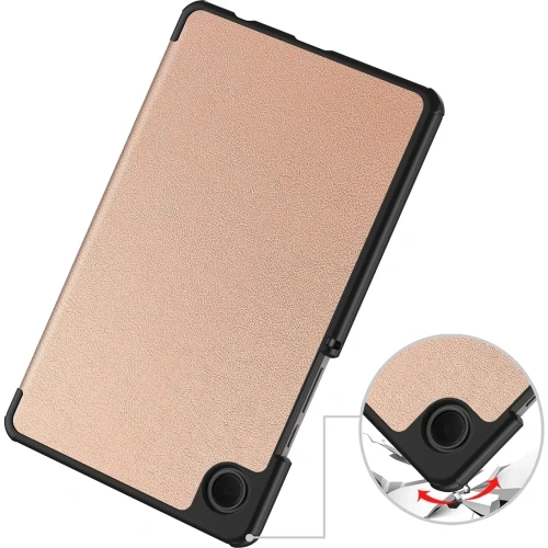 Etui z klapką Bizon Case Tab Croc do Samsung Galaxy Tab A11 / A9 różowozłote