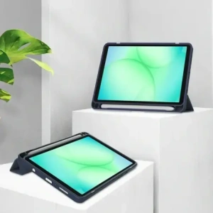 Etui z klapką Bizon Case Tab Clear Matt do Samsung Galaxy Tab A11 / A9 granatowe