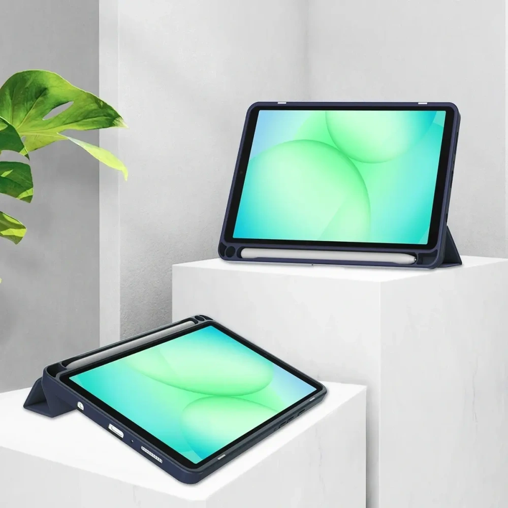 Etui z klapką Bizon Case Tab Clear Matt do Samsung Galaxy Tab A11 / A9 granatowe