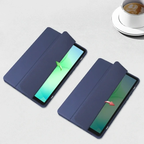 Etui z klapką Bizon Case Tab Clear Matt do Samsung Galaxy Tab A11 / A9 granatowe