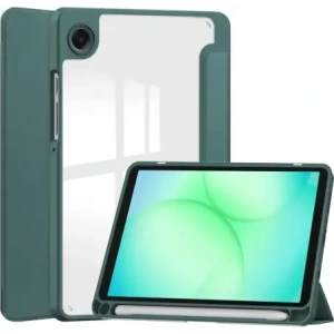 Etui z klapką Bizon Case Tab Clear Matt do Samsung Galaxy Tab A11 / A9 ciemnozielone