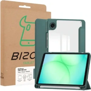 Etui z klapką Bizon Case Tab Clear Matt do Samsung Galaxy Tab A11 / A9 ciemnozielone