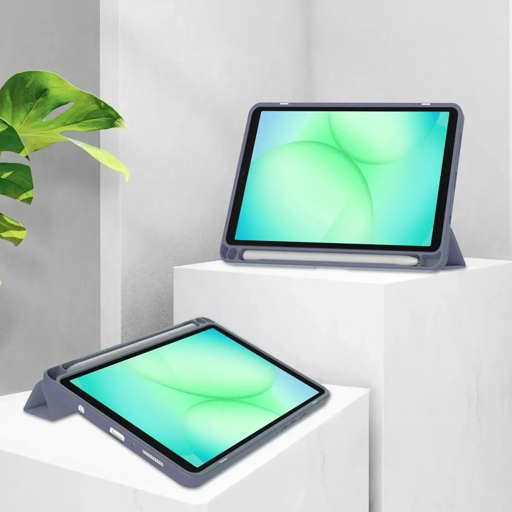 Etui z klapką Bizon Case Tab Clear Matt do Samsung Galaxy Tab A11 / A9 lawendowe