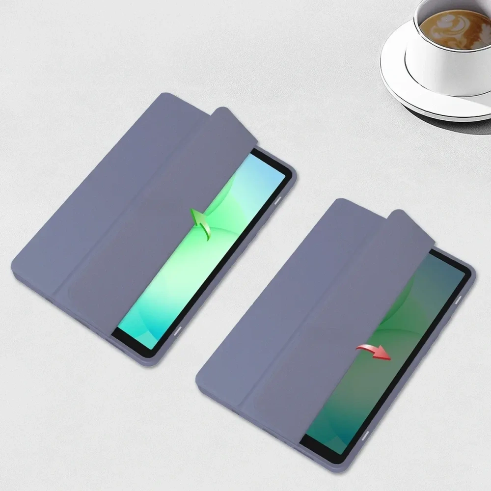 Etui z klapką Bizon Case Tab Clear Matt do Samsung Galaxy Tab A11 / A9 lawendowe