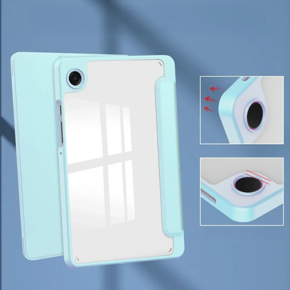 Etui z klapką Bizon Case Tab Clear Matt do Samsung Galaxy Tab A11 / A9 błękitne