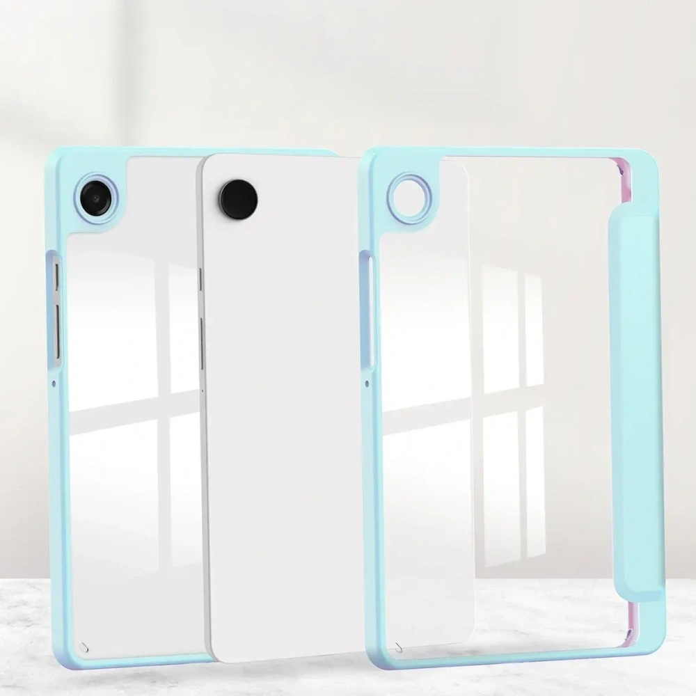 Etui z klapką Bizon Case Tab Clear Matt do Samsung Galaxy Tab A11 / A9 błękitne