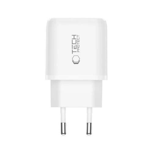 Ładowarka sieciowa Tech-Protect NNC45W-GAN USB-A, USB-C Network Charger PD 45W / QC3.0 + USB-C / Lightning Cable White