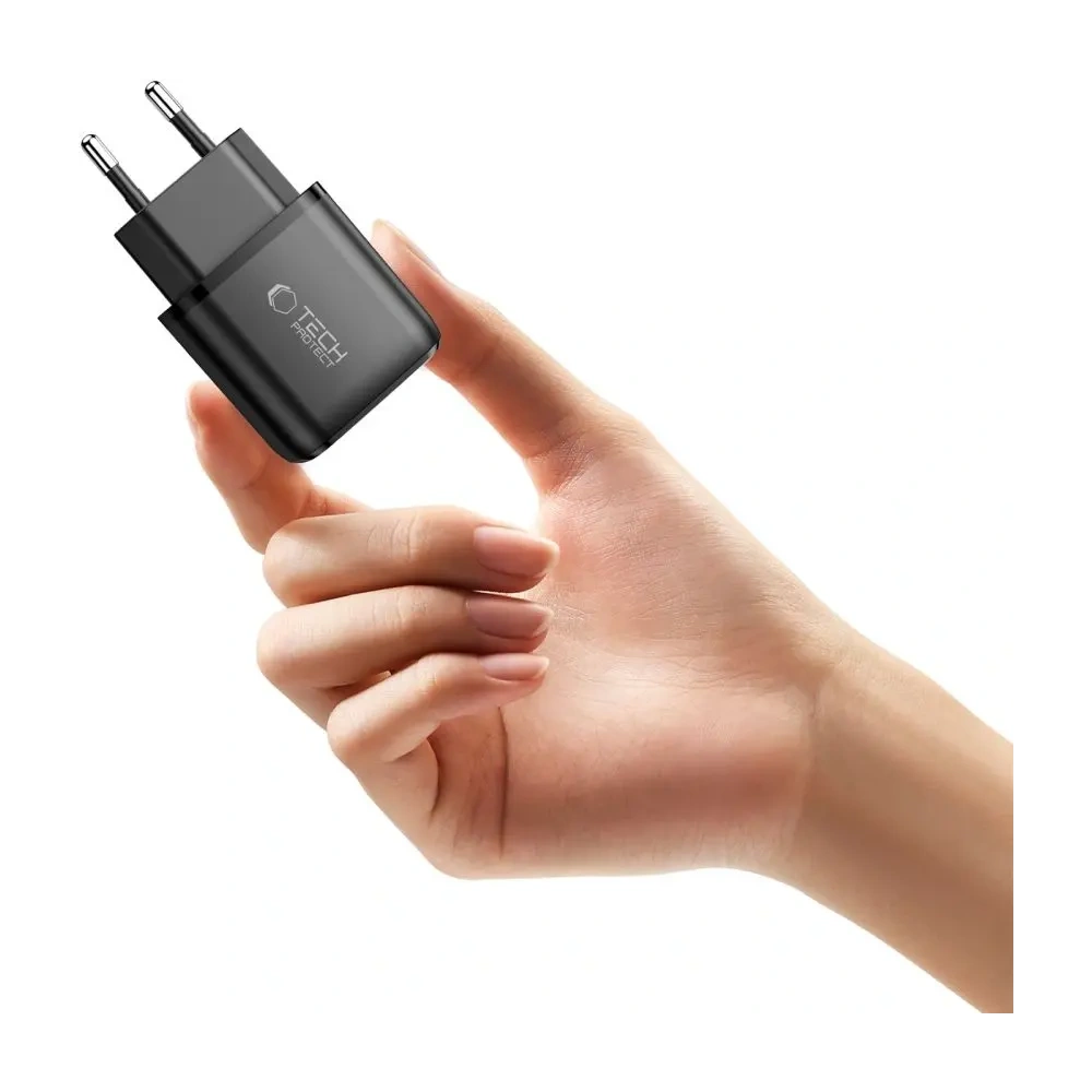 Ładowarka sieciowa Tech-Protect NCA45W-GAN USB-A, USB-C Network Charger PD 45W / QC3.0 Black