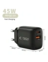 Ładowarka sieciowa Tech-Protect NCA45W-GAN USB-A, USB-C Network Charger PD 45W / QC3.0 Black