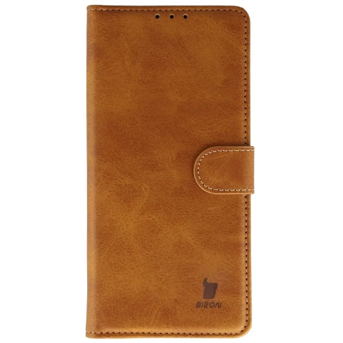 Etui z klapką Bizon Case Pocket do Motorola Moto G57 Power / G67 Power brązowe