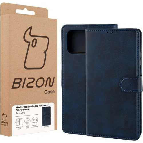 Etui z klapką Bizon Case Pocket do Motorola Moto G57 Power / G67 Power granatowe