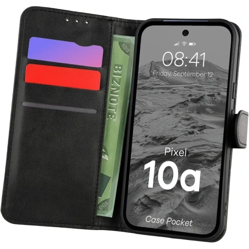 Etui z klapką Bizon Case Pocket do Google Pixel 10a czarne