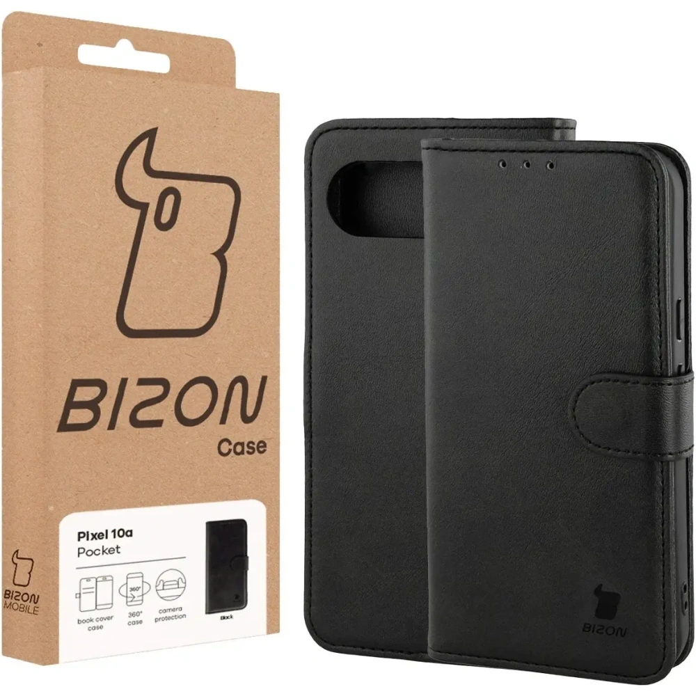 Etui z klapką Bizon Case Pocket do Google Pixel 10a czarne