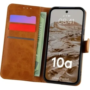 Etui z klapką Bizon Case Pocket do Google Pixel 10a brązowe