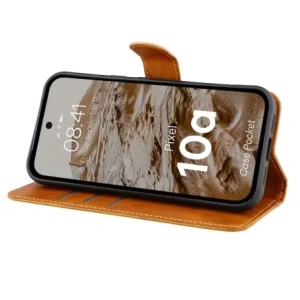 Etui z klapką Bizon Case Pocket do Google Pixel 10a brązowe