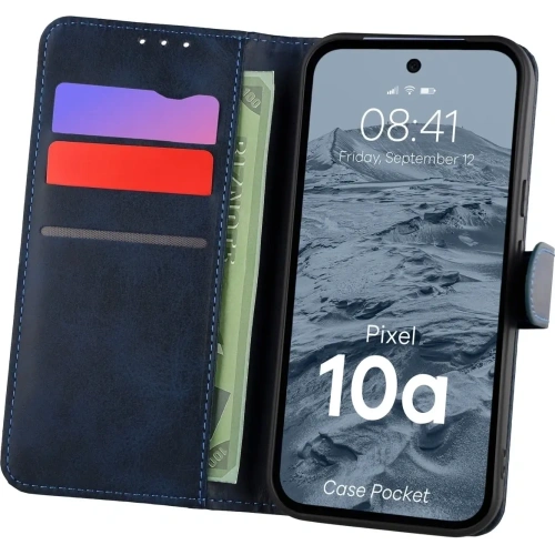 Etui z klapką Bizon Case Pocket do Google Pixel 10a granatowe